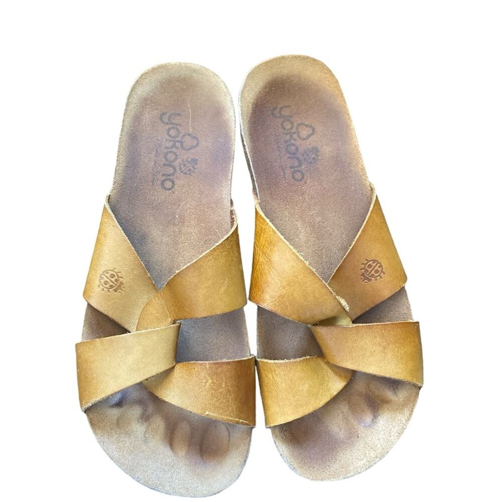 Yokono Women’s 8 Slip On Camel Color Flat Leather… - image 1